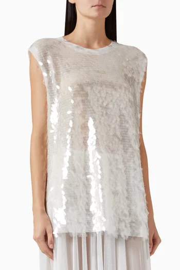 Sequin-embellished Boyfriend Top