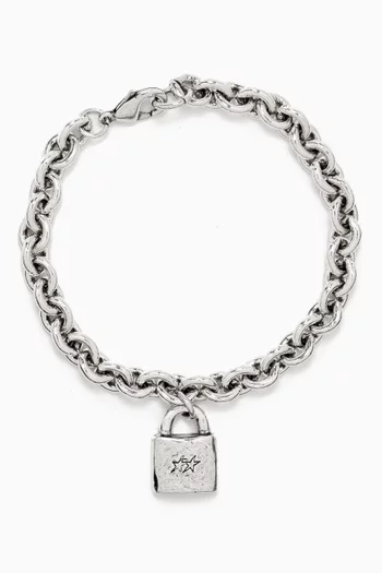 Closed Bracelet in Silver-plated Metal