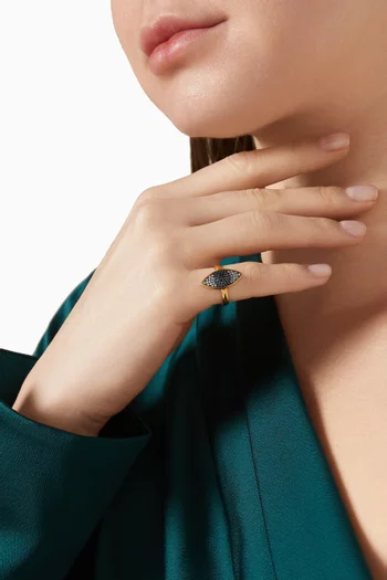 خاتم ميني بتصميم عين الحسود برونز مطلي ذهب عيار 24