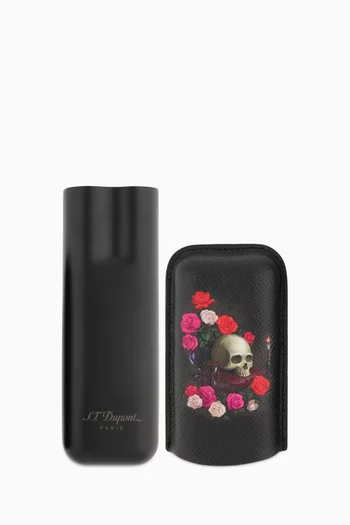 Memento Mori Dual Cigar Case in Metal