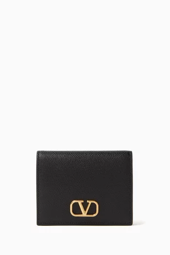 Valentino Garavani Vlogo Compact Wallet in Leather