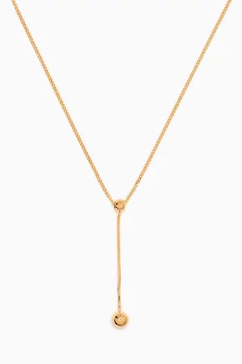 Ball Pendant Rope Chain Necklace in Gold-plated Brass