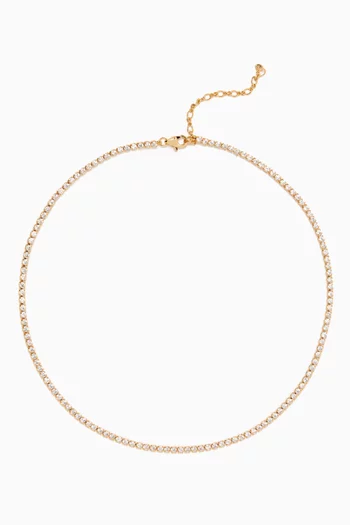 Crystal Tennis Necklace in Gold-plated Brass