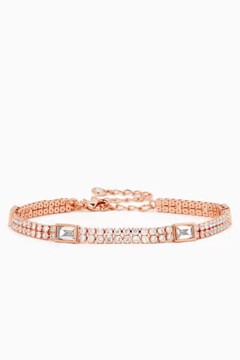 Flexi Two-row Station Bracelet in Rose Gold-plated Brass