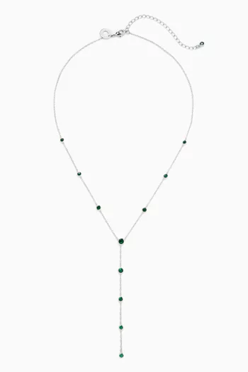 By The Yard Dainty Y Necklace in Rhodium-plated Brass