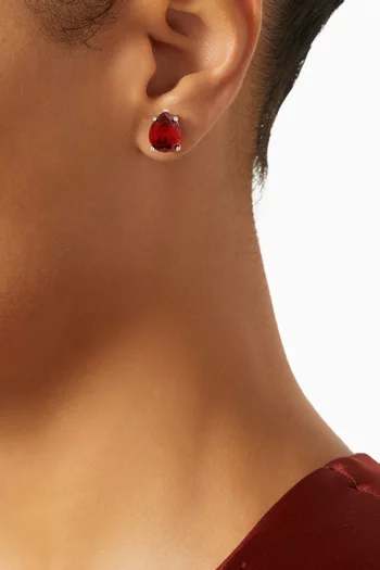 أقراط مرصعة بأحجار زركونيا مكعبة كمثرية نحاس مطلي بالروديوم