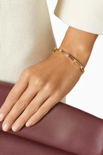 Round-cut Bangle in 14kt Gold-plated Brass