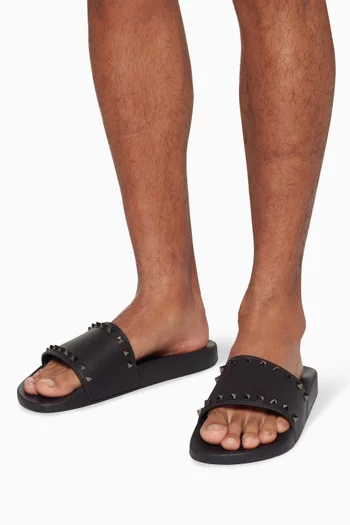 Valentino Garavani Rockstud Slides in Rubber