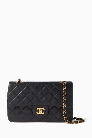 Small Classic Double Flap Bag in Quilted Lambskin Leather