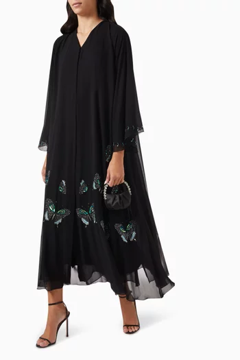 Butterfly Embellished Abaya