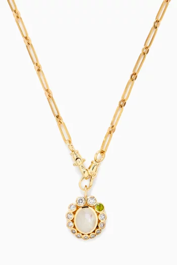 Jasmine Diamond & Moonstone Necklace in 9kt Gold