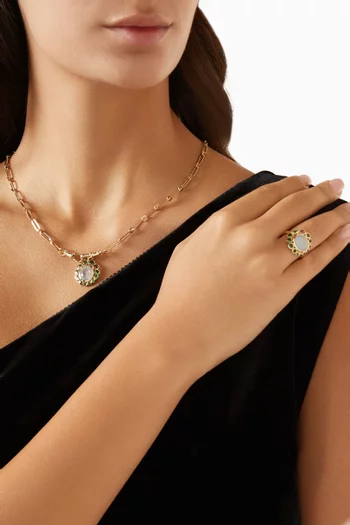 Jasmine Tsavorite & Moonstone Necklace in 9kt Gold