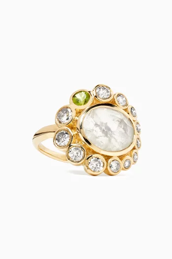 Jasmine Diamond & Moonstone Ring in 9kt Gold