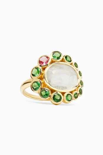 Jasmine Tsavorite & Moonstone Ring in 9kt Gold