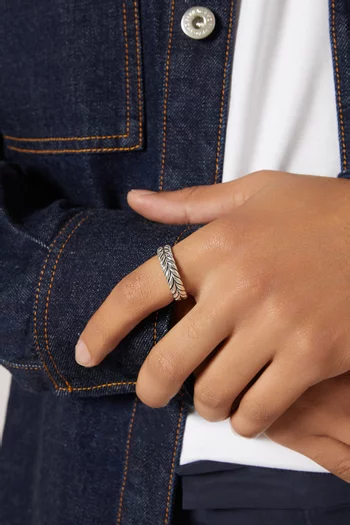 Chevron Band Ring in Sterling Silver
