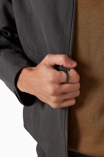 Sculpted Cable Band Ring in Titanium