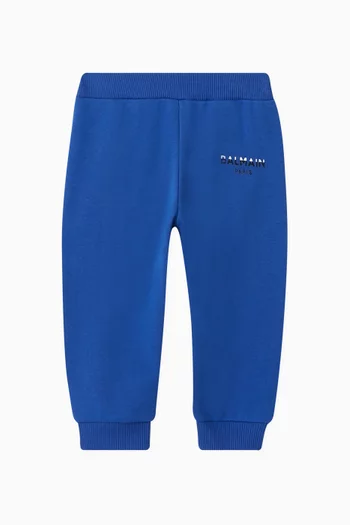 Flocked Logo Sweatpants in Cotton