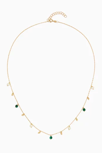 Elisa Pearl & Onyx Necklace in 18kt Gold