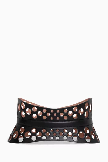 Neo Perforated Bustier Belt in Calfskin