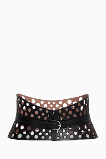 Neo Perforated Bustier Belt in Calfskin