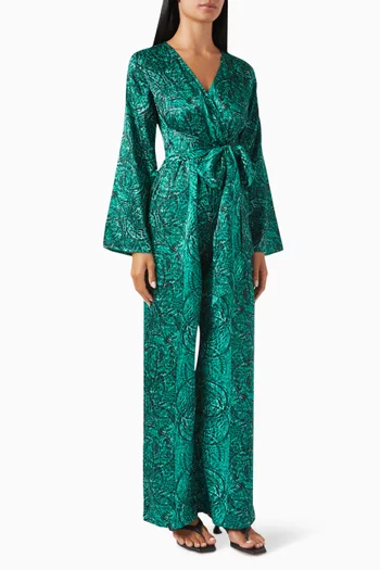 Blake Printed Jumpsuit in Satin