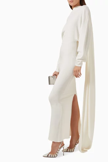 Elsa Maxi Dress in Stretch Silk-crepe