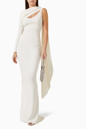 Ishtar Maxi Dress in Stretch Silk-crepe
