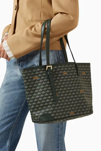 Daily Battle 27 Tote Bag in Coated-canvas & Leather