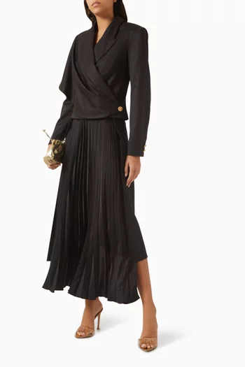 Notch-lapel Wrap Blazer