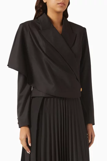 Notch-lapel Wrap Blazer