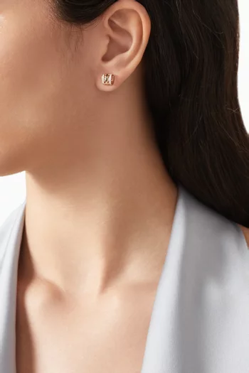 Wid Diamond Stud Earrings in 18kt Rose Gold