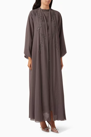 Three-piece Abaya Set in Chiffon & Silk