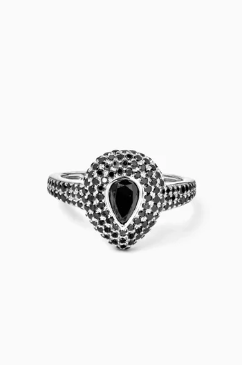 Diamond Pear Ring in 18kt White Gold