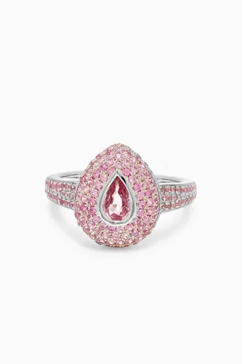 Pear Topaz Pinky Ring in 18kt White Gold