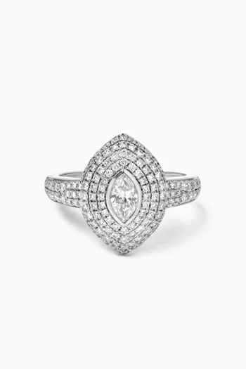 Marquise Diamond Pinky Ring in 18kt White Gold