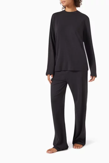 Boyfriend Loose Pants in Cotton-jersey