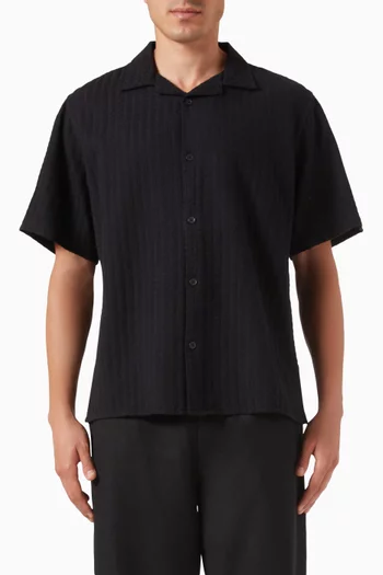 Didcot Wave Textured Stripe Shirt in Cotton