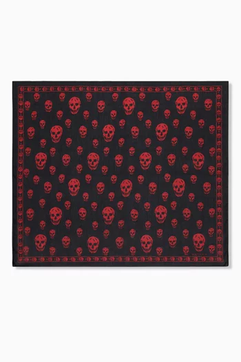 Classic Skull-print Scarf in Foulard Silk