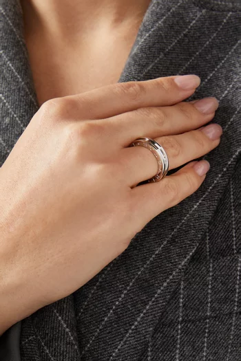 خاتم بي.زيرو 1 من طبقة واحدة ذهب أبيض عيار 18