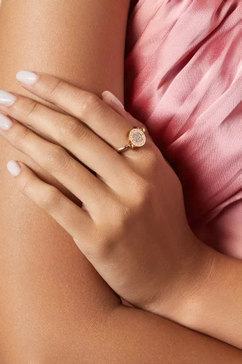 خاتم بولغاري بولغاري بحلية دوارة مرصع بماس ذهب وردي عيار 18