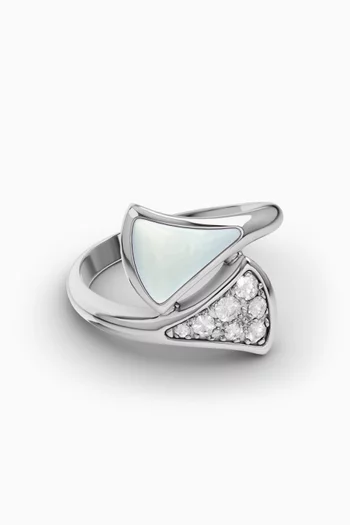 Divas' Dream Diamond & Mother-of-Pearl Ring in 18kt White Gold