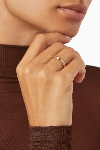 خاتم سيربنتي فايبر مرصع بماس ذهب وردي عيار 18