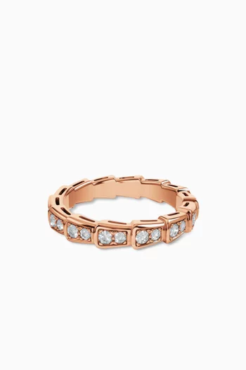 Serpenti Viper Diamond Ring in 18kt Rose Gold
