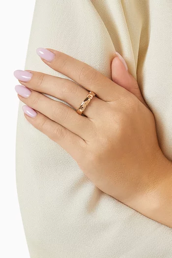 خاتم سيربنتي فايبر من طبقة واحدة ذهب وردي عيار 18