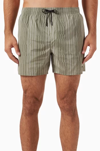 All-over Striped Swim Shorts