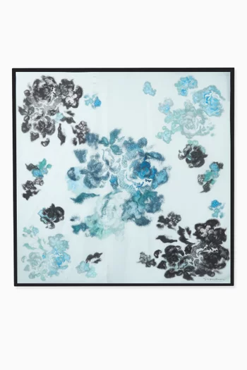 Flower-print Scarf in Silk
