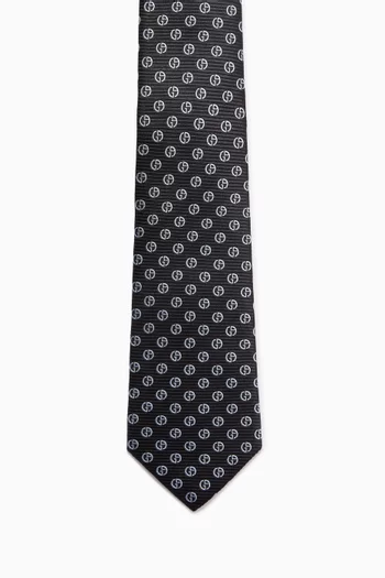 ربطة عنق بشعار الماركة حرير