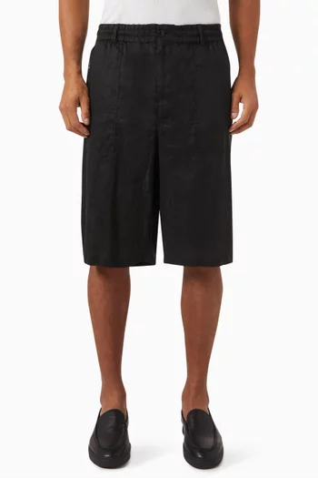 Bermuda Shorts in Linen-canvas