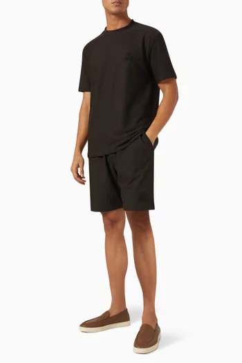 Drawstring Shorts in Stretch-cotton