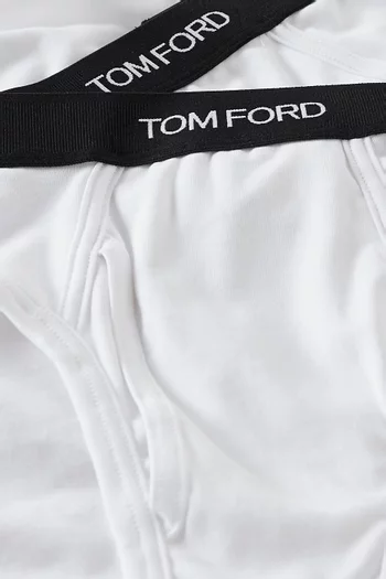 Logo Waistband Briefs in Cotton, Pack of 2